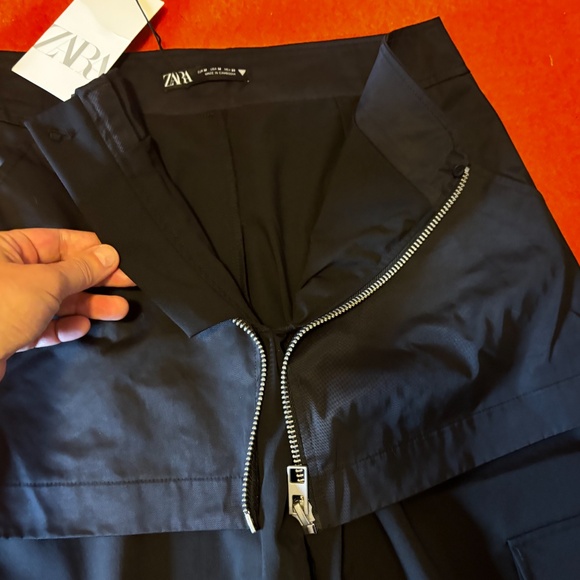 Zara black wide leg high waist skort skirt pant NWT - Picture 8 of 11